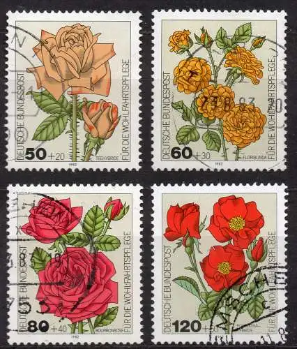 BRD, Mi-Nr. 1150 - 1153 gest., kompl., Wohlfahrt 1982 - Gartenrosen