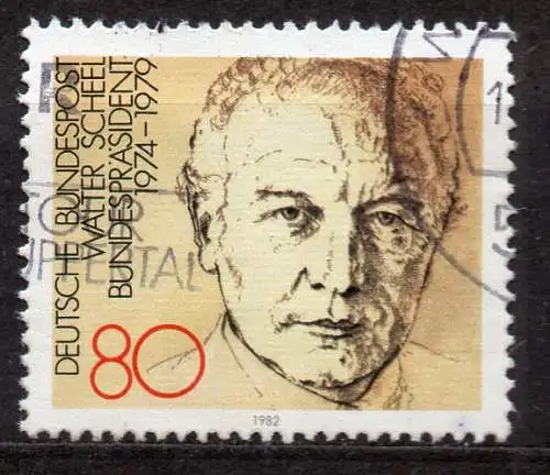 BRD, Mi-Nr. 1159 gest., Bundespräsident Walter Scheel (aus Block 18)