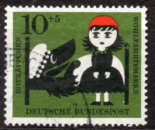 BRD, Mi-Nr. 341 gest., Wohlfahrt 1960, Märchen der Brüder Grimm: Rotkäppchen