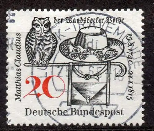 BRD, Mi-Nr. 462 gest., 150: Todestag von Matthias Claudius