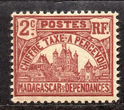 Madagaskar, Portomarken Mi-Nr. 8 **, Regierungsgebäude in Tananarivo