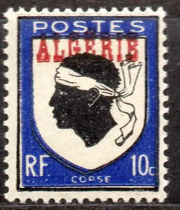 Algerien, Mi-Nr. 241 **, Wappen von Korsika mit Aufdruck