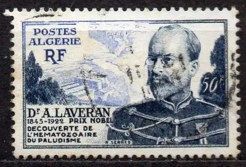 Algerien, Mi-Nr. 317 gest., Charles Louis Laveran - Medizin-Nobelpreis 1907