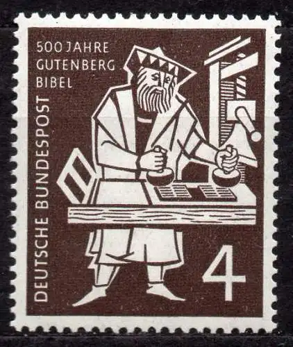 BRD, Mi-Nr. 198 **, 500 Jahre Gutenberg-Bibel