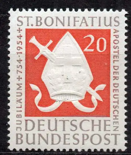 BRD, Mi-Nr. 199 **, 1200. Todestag des hl. Bonifatius