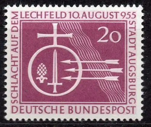 BRD, Mi-Nr. 216 **, 1000. Jahrestag der Schlacht auf dem Lechfeld