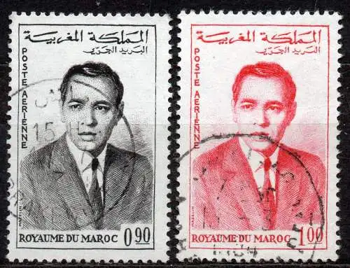 Marokko, Mi-Nr. 480 + 481 gest., König Hassan II.