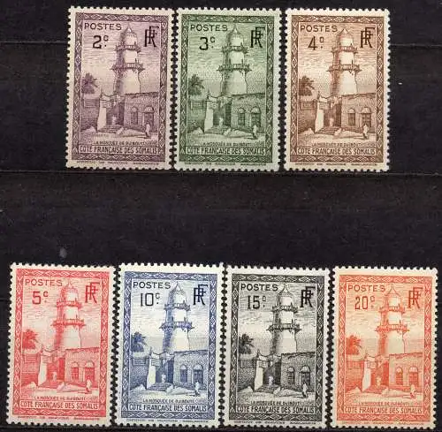 Französische Somaliküste, Mi-Nr. 150, 151, 152, 153, 154, 155 + 156 **, Landestypische Bilder