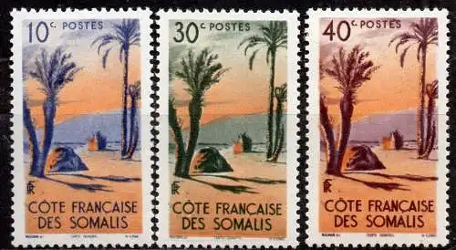 Französische Somaliküste, Mi-Nr. 285, 286 + 287 **, Einheimische Bilder