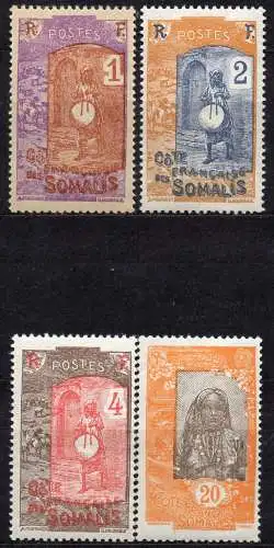 Französische Somaliküste, Mi-Nr. 82, 83, 84 + 91 **, Landestypische Bilder