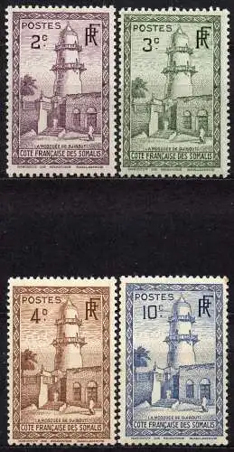 Französische Somaliküste, Mi-Nr. 150, 151, 152 + 154 **, Landestypische Bilder