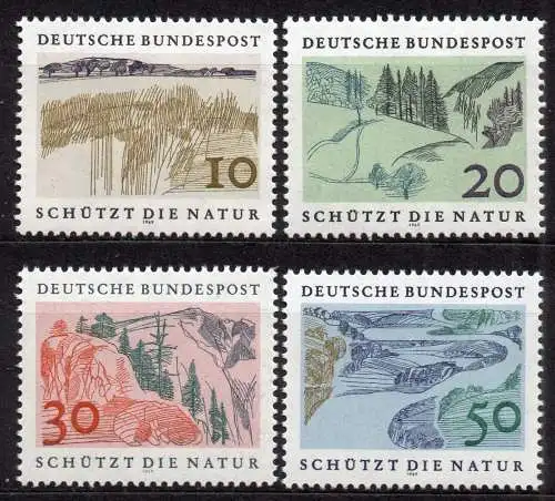 BRD, Mi-Nr. 591 - 594 **, kompl., Europäisches Naturschutzjahr 1970