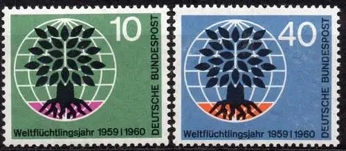 BRD, Mi-Nr. 326 - 327 **, kompl., Weltflüchtlingsjahr