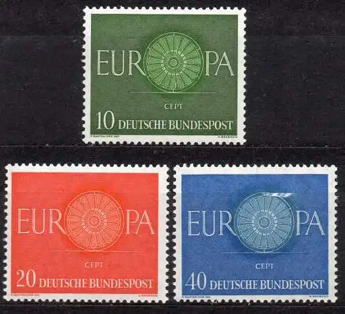 BRD, Mi-Nr. 337 - 339 **, kompl., Europa CEPT 1960