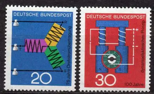 BRD, Mi-Nr. 521 - 522 **, kompl., Fortschritt in Technik und Wissenschaft