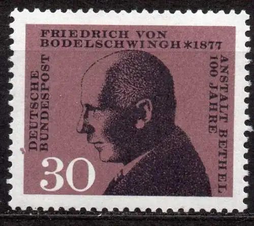 BRD, Mi-Nr. 537 **, 100 Jahre Krankenanstalten Bethel, Bielefeld