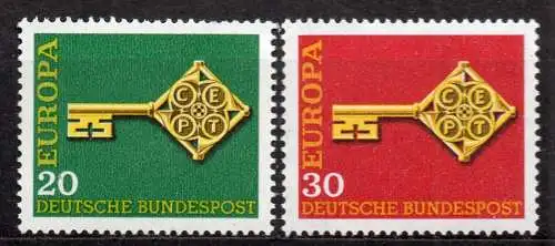 BRD, Mi-Nr. 559 - 560 **, kompl., Europa CEPT 1968