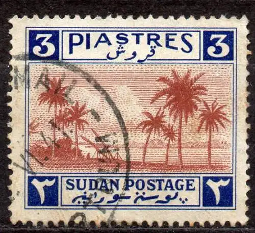 Sudan, Mi-Nr. 97 gest., Palmen am Nil