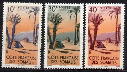 Französische Somaliküste, Mi-Nr. 285, 286 + 287 **, Einheimische Bilder