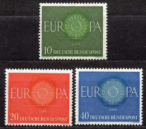 BRD, Mi-Nr. 337 - 339 **, kompl., Europa CEPT 1960