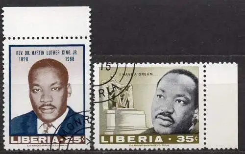 Liberia, Mi-Nr. 703 + 704 gest., Martin Luther King