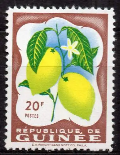 Guinea, Mi-Nr. 18 **, Obst: Zitronen