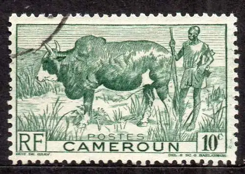 Kamerun, Mi-Nr. 270 gest., Zebu und Hirte