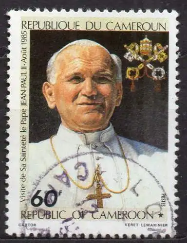 Kamerun, Mi-Nr. 1090 gest., Papst Johannes Paul II.