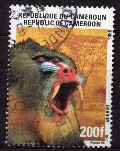 Kamerun, Mi-Nr. 1230 gest., Affen: Drill