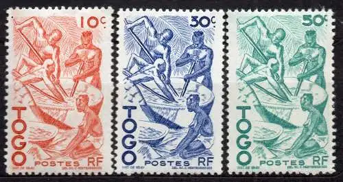 Togo, Mi-Nr. 195, 196 + 197 **, Einheimische Bilder