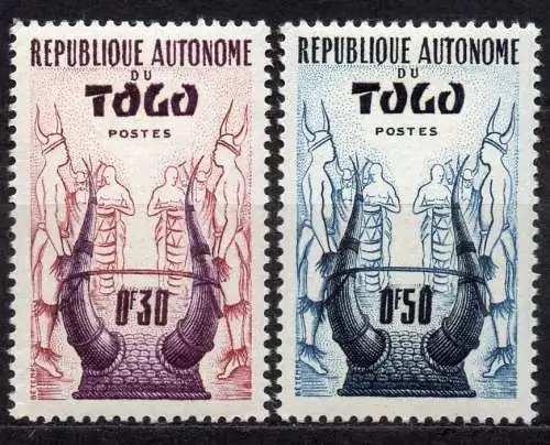 Togo, Mi-Nr. 227 + 228 **, Kopfschmuck