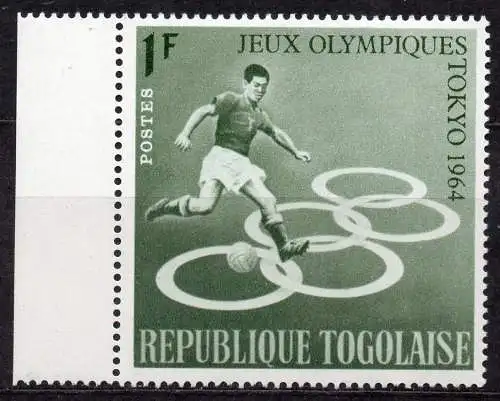 Togo, Mi-Nr. 435 **, Olympische Sommerspiele Tokio 1964: Fußball