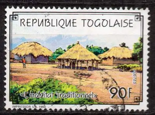 Togo, Mi-Nr. 2183 gest., Traditioneller Hausbau