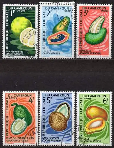 Kamerun, Mi-Nr. 506, 507, 508, 509, 510 + 511 gest., Früchte