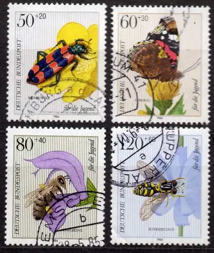 BRD, Mi-Nr. 1202 - 1205 gest., kompl., Jugend 1984 - Insekten