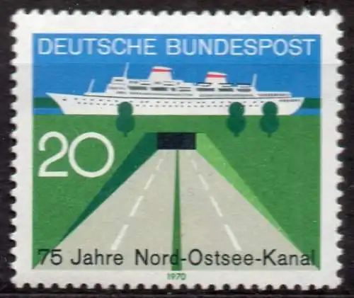 BRD, Mi-Nr. 628 **, 75 Jahre Nord-Ostsee-Kanal