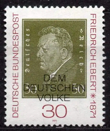 BRD, Mi-Nr. 659 **, 100. Geburtstag von Friedrich Ebert