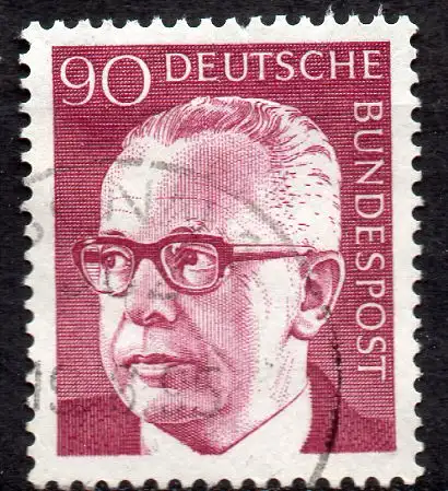 BRD, Mi-Nr. 643 gest., Bundespräsident Gustav Heinemann