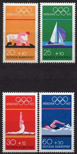 BRD, Mi-Nr. 719 - 722 **, kompl., Olympische Sommerspiele 1972 München