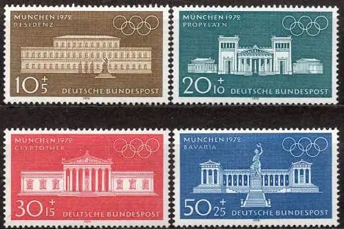 BRD, Mi-Nr. 624 - 627 **, kompl., Olympische Sommerspiele München 1972