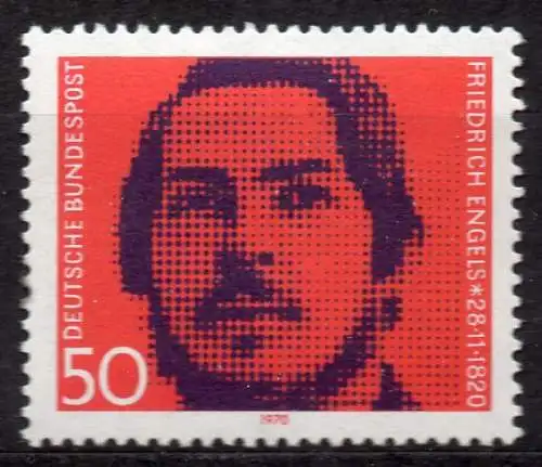 BRD, Mi-Nr. 657 **, 150. Geburtstag von Friedrich Engels