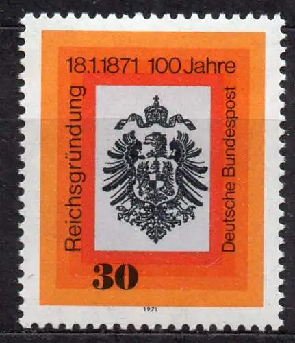 BRD, Mi-Nr. 658 **, 100. Jahrestag der Reichsgründung