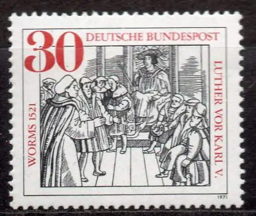 BRD, Mi-Nr. 669 **, 450. Jahrestag des Wormser Reichstages