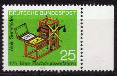 BRD, Mi-Nr. 715 **, 175 Jahre Flachdruckverfahren