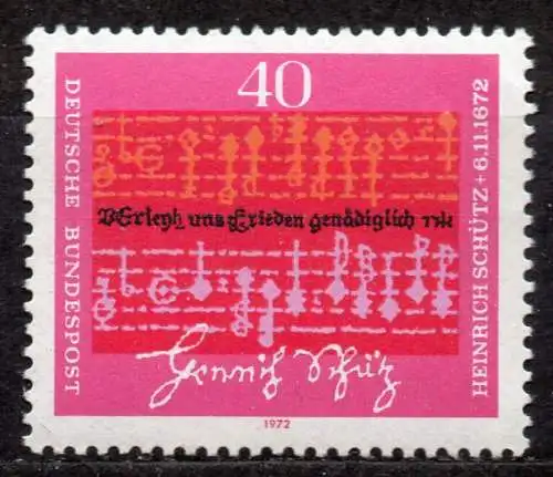 BRD, Mi-Nr. 741 **, 300. Todestag von Heinrich Schütz