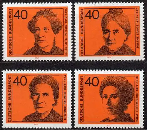 BRD, Mi-Nr. 791 - 794 **, kompl., Frauenrechtlerinnen