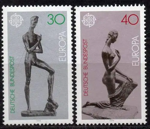 BRD, Mi-Nr. 804 - 805 **, kompl., Europa CEPT 1974: Skulpturen