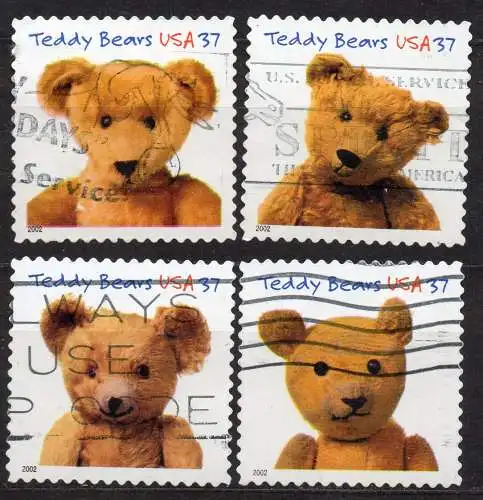 USA, Mi-Nr. 3627 - 3630 gest., kompl., Teddies