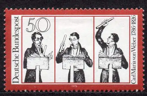 BRD, Mi-Nr. 894 **, 150. Todestag von Carl Maria von Weber