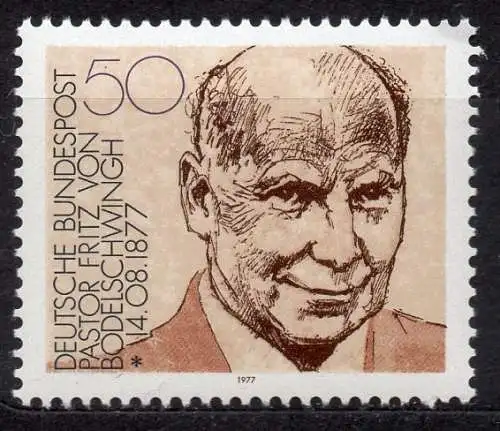 BRD, Mi-Nr. 942 **, 100. Geburtstag von Friedrich von Bodelschwingh